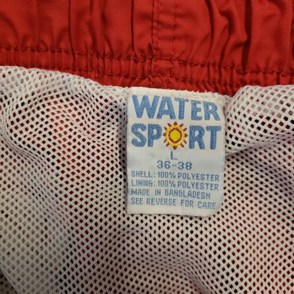 Water Sport Mens Swim Trunks Sz L 36/38 Red - Picture 4 of 7